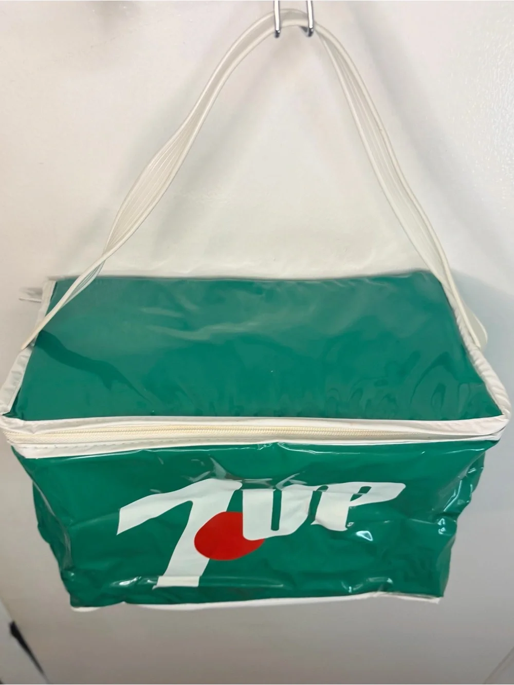 Vintage 7UP Green Vinyl Cooler Tote Bag Promo